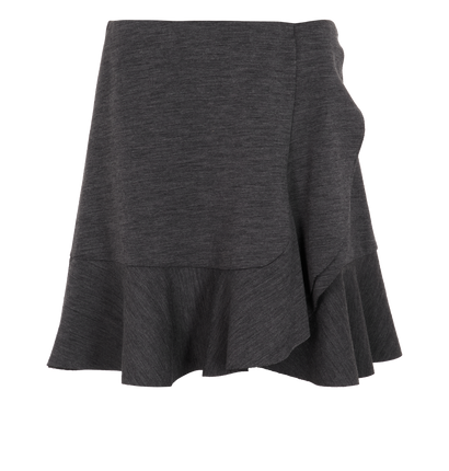 Joseph Ruffle Details Skirt, &pound;95, Clothing, Grey, Wool, Front view