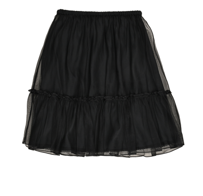 Gucci Tulle Tiered Skirt, &pound;250, Clothing, Black, Silk, Front view