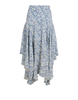 Stella McCartney Floral Skirt, Silk, Blue, UK6, 3*