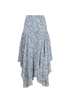 Stella McCartney Floral Skirt, &pound;60, Clothing, Blue, Silk, Back view