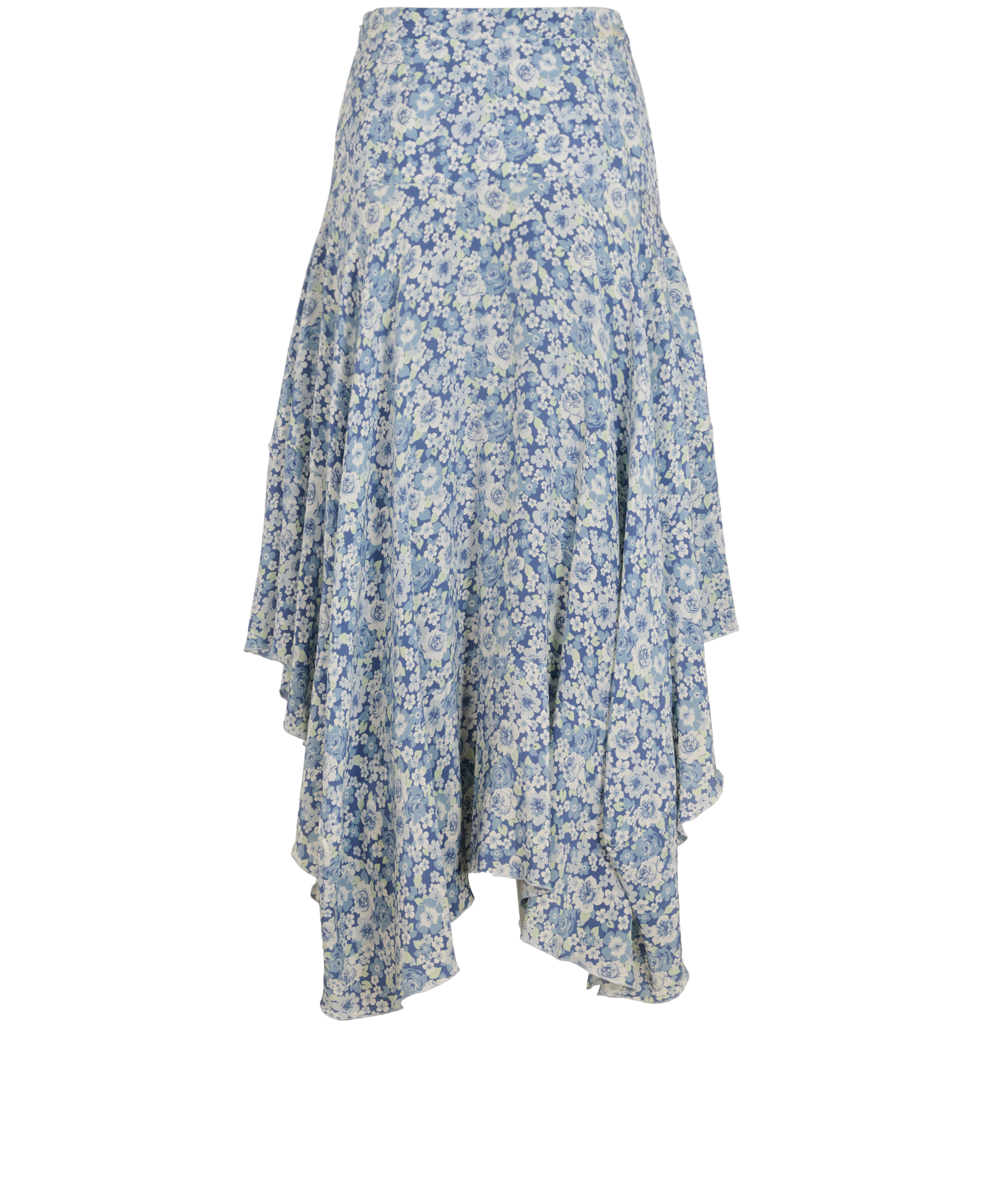 Stella McCartney Floral Skirt, &pound;60, Clothing, Blue, Silk, Back view