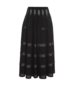 Alaia Cut-Out Maxi Skirt, Wool, Black, UK 8