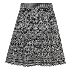 Alaia Labyrinth Skater Skirt, Polyester/Viscose, Black/White, 12, 2*
