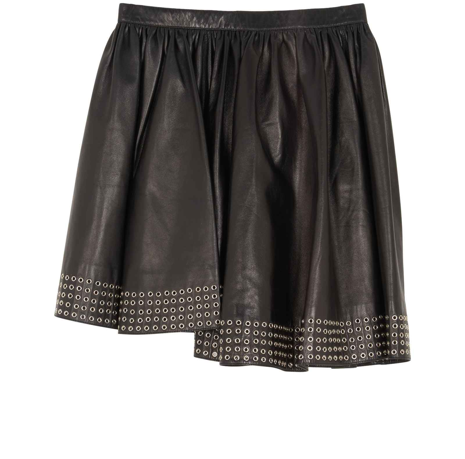 Alaia Eyelet Embellished Mini Skirt, &pound;450, Clothing, Black, Leather, Back view