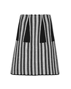 Alaia A Line Skirt, Wool, Black/White, UK 6