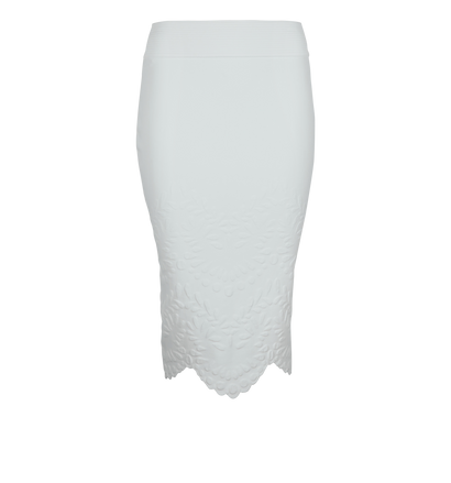 Alexander McQueen Debossed Floral Pencil Skirt, front view