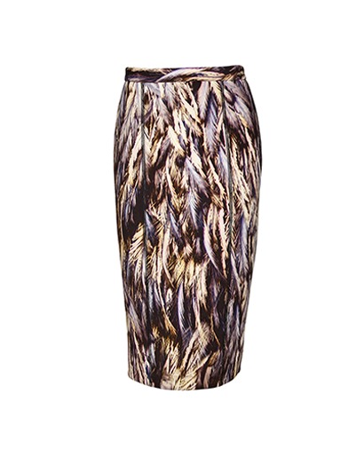 Amanda Wakely Feather Printed Pencil Skirt, front view