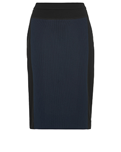 Amanda Wakeley Pencil Skirt, Polyester/Cotton, Black/Blue,12, 3