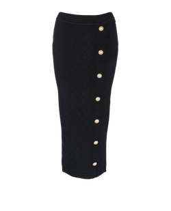 Balmain Midi Skirt, Viscose, Black, UK8, 2*