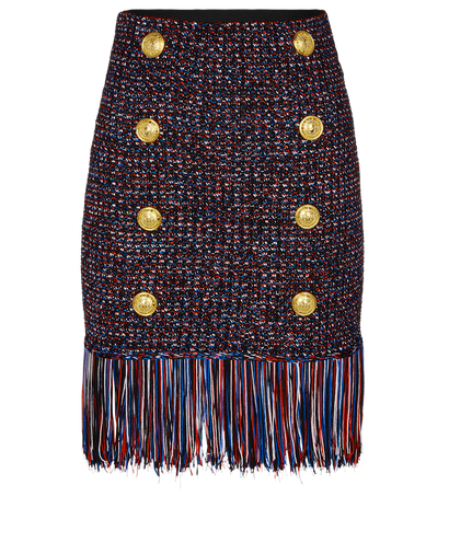 Balmain Knitted Fringed Skirt, front view