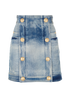 Balmain Denim Skirt, &pound;180, Clothing, Blue, Cotton, Front view