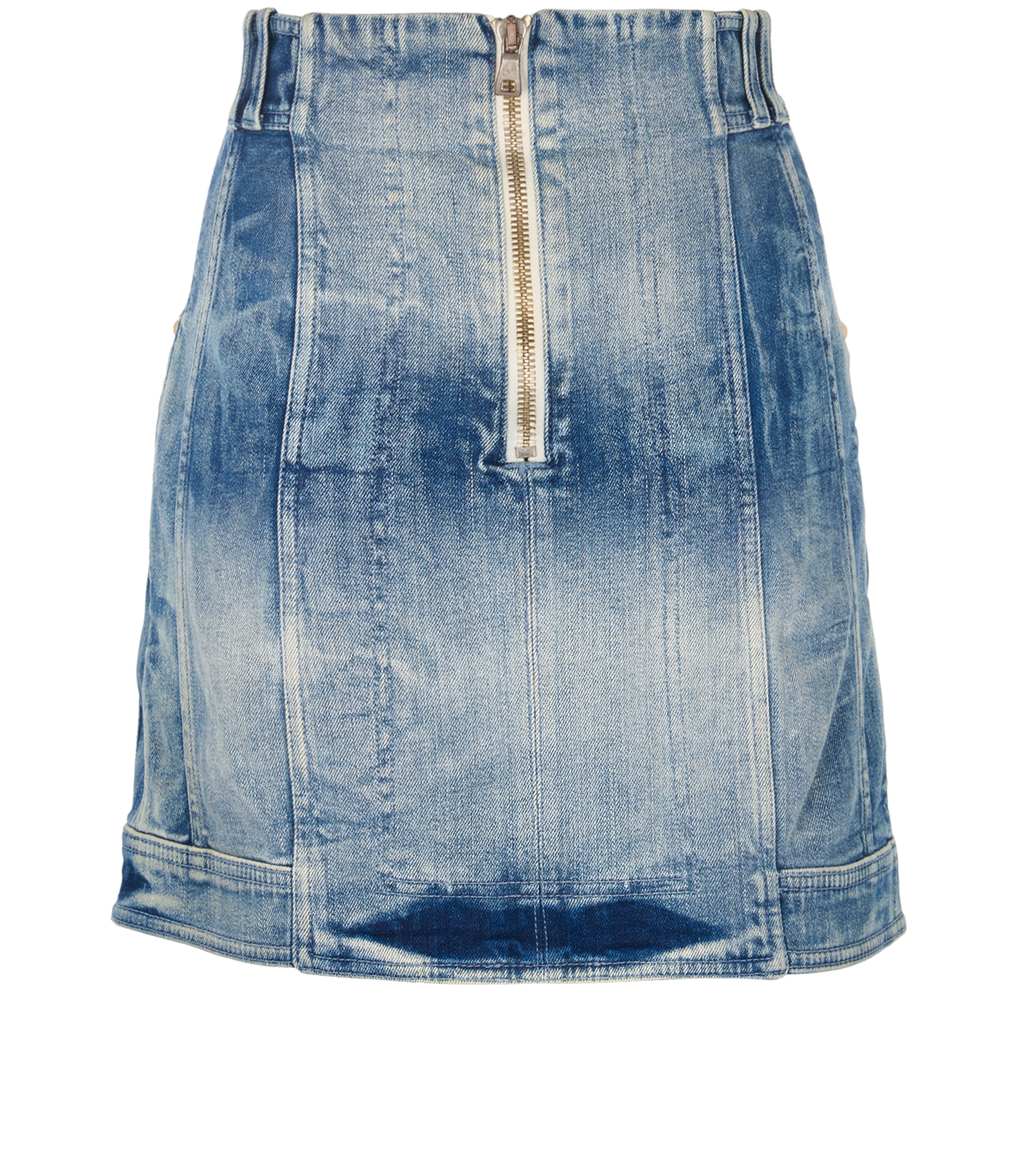Balmain Denim Skirt, &pound;180, Clothing, Blue, Cotton, Back view