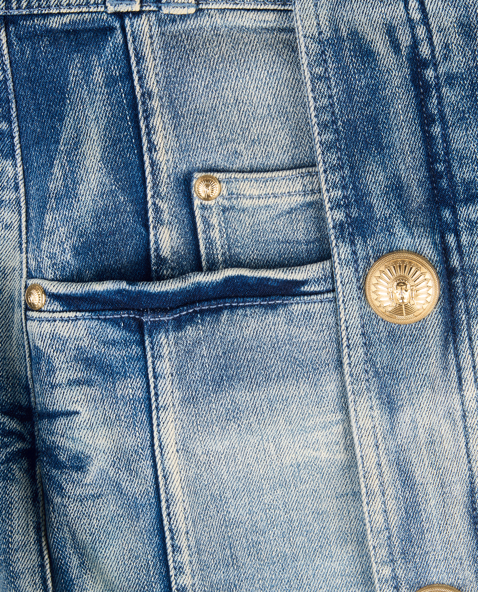 Balmain Denim Skirt, &pound;180, Clothing, Blue, Cotton, Other view