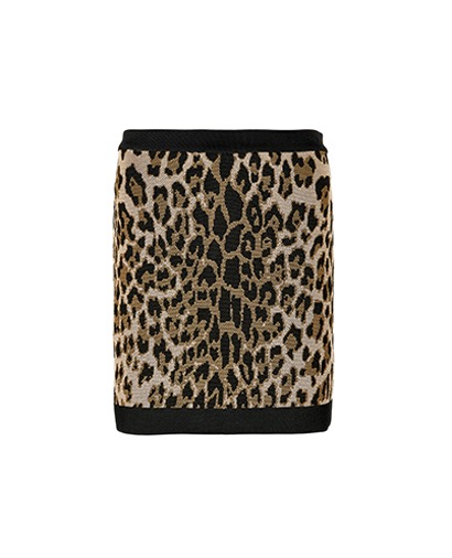 Balmain Leopard Print Skirt, front view