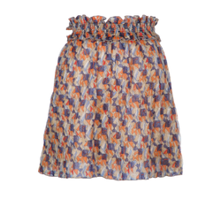 Balenciaga Metallic Printed Mini Skirt, Silk, Multi, Sz 8, 3*