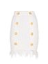 Balmain Tweed Fringed Skirt, &pound;220, Clothing, White, Viscose, Front view