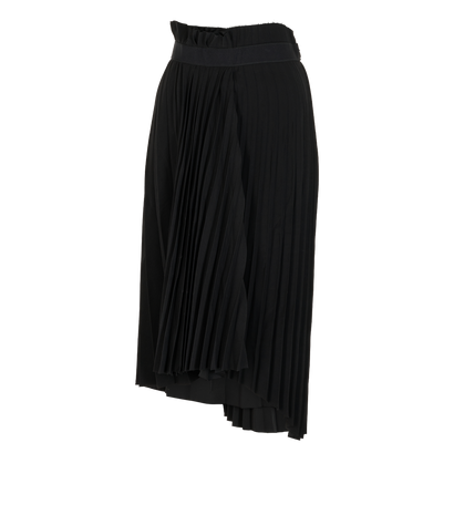 Balenciaga Pleated Asymmetric Skirt, &pound;195, Clothing, Black, Polyester (Polymer), Front view
