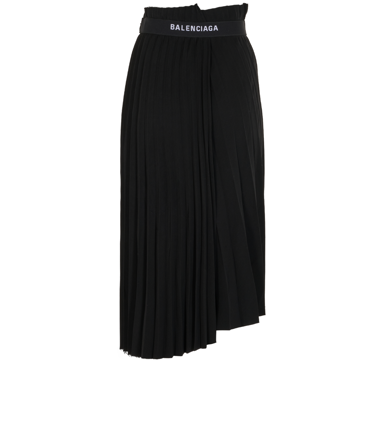 Balenciaga Pleated Asymmetric Skirt, &pound;195, Clothing, Black, Polyester (Polymer), Back view