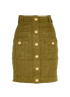 Balmain High Waist Jeans Mini Skirt, front view