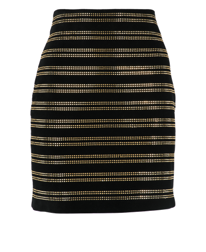 Balmain Studded Velvet Skirt, front view