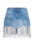 Balmain Diamanté Denim Mini Skirt, back view