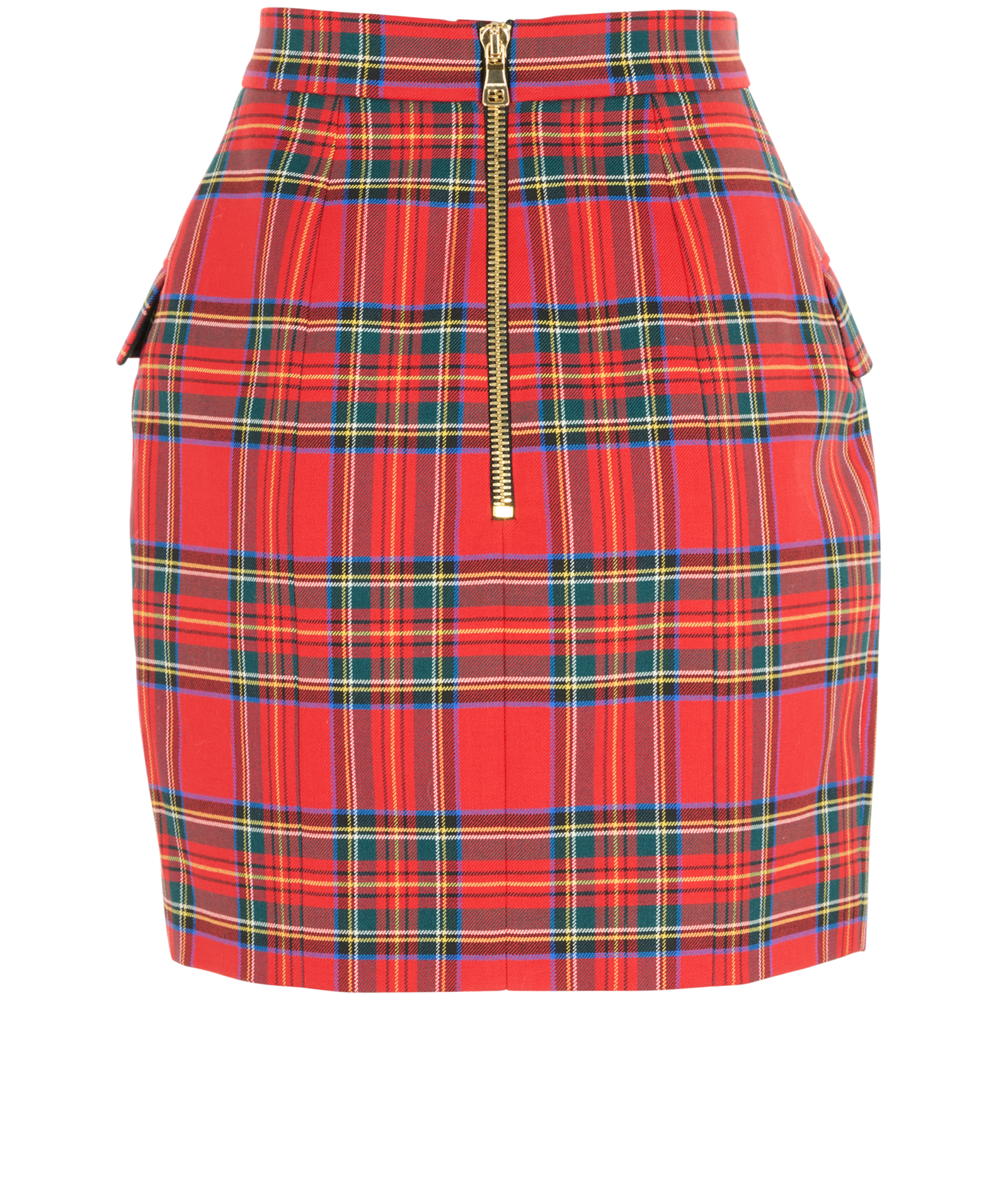 Balmain Tartan Mini Skirt, &pound;175, Clothing, Red, Wool, Back view