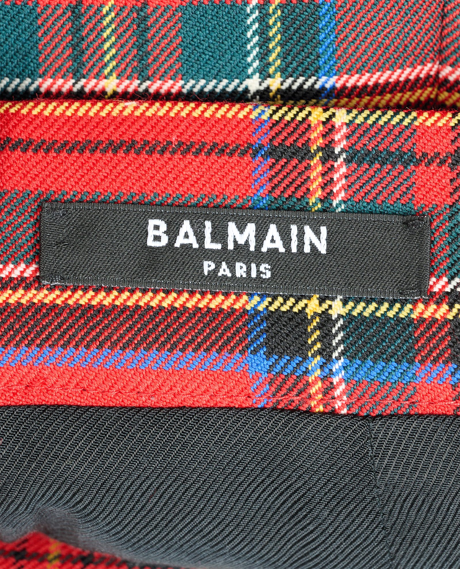 Balmain Tartan Mini Skirt, &pound;175, Clothing, Red, Wool, Other view