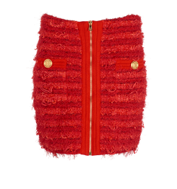 Balmain Tweed Skirt, Viscose, Red, UK12, 2*