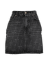 Balenciaga Logo Denim Mini Skirt, £150, Clothing, Black, Cotton, Front view