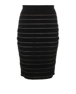 Balmain Midi Skirt, Viscose, Black, Sz M, 3*