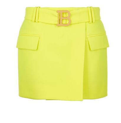 Balmain Embellished Metallic Mini Skirt, &pound;150, Clothing, Silver, Acetate, Front view
