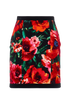 Balmain Floral Print Velvet Mini Skirt, front view