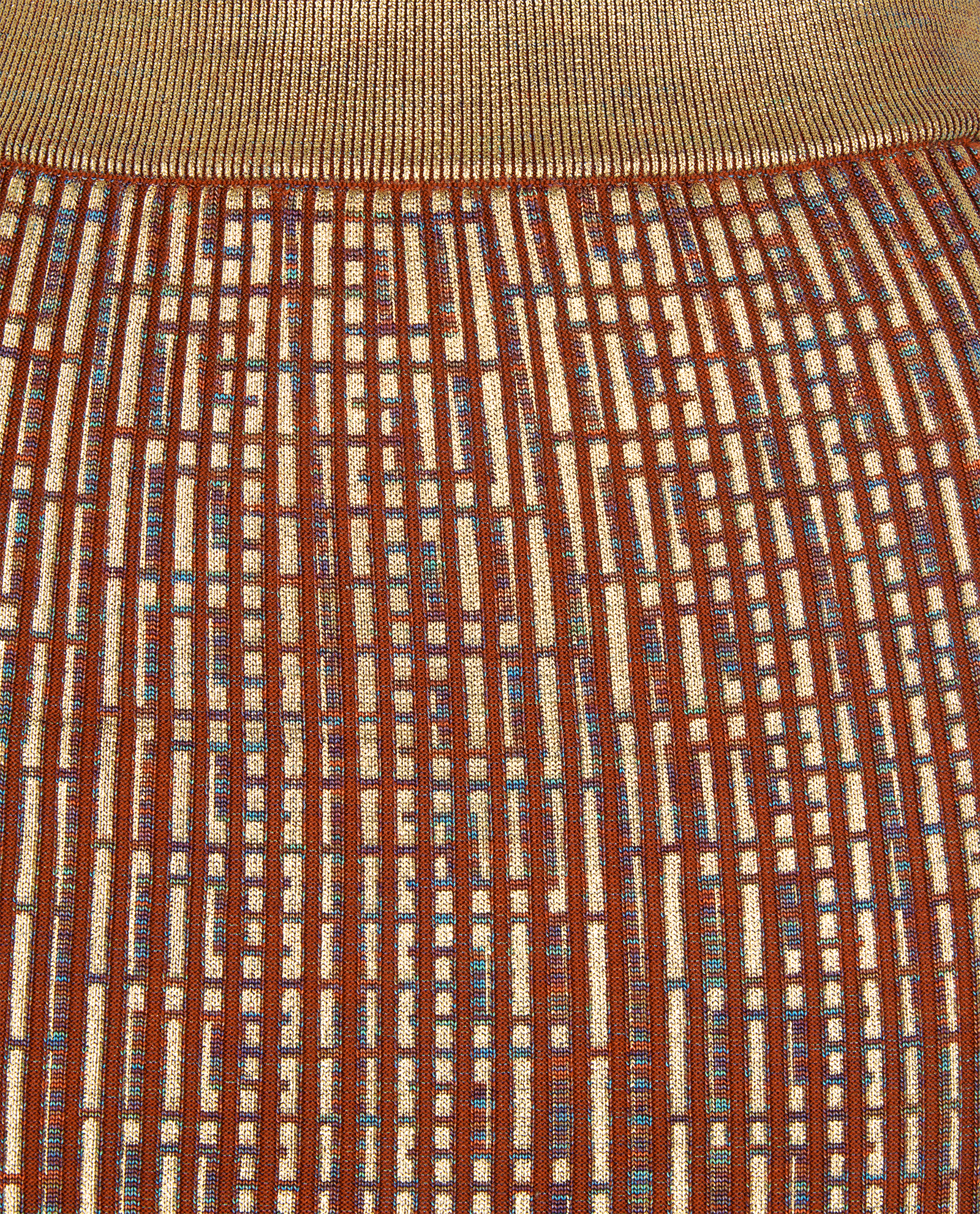 Balmain Ribbed Skirt, &pound;350, Clothing, Blue/Gold/Red, Viscose, Other view