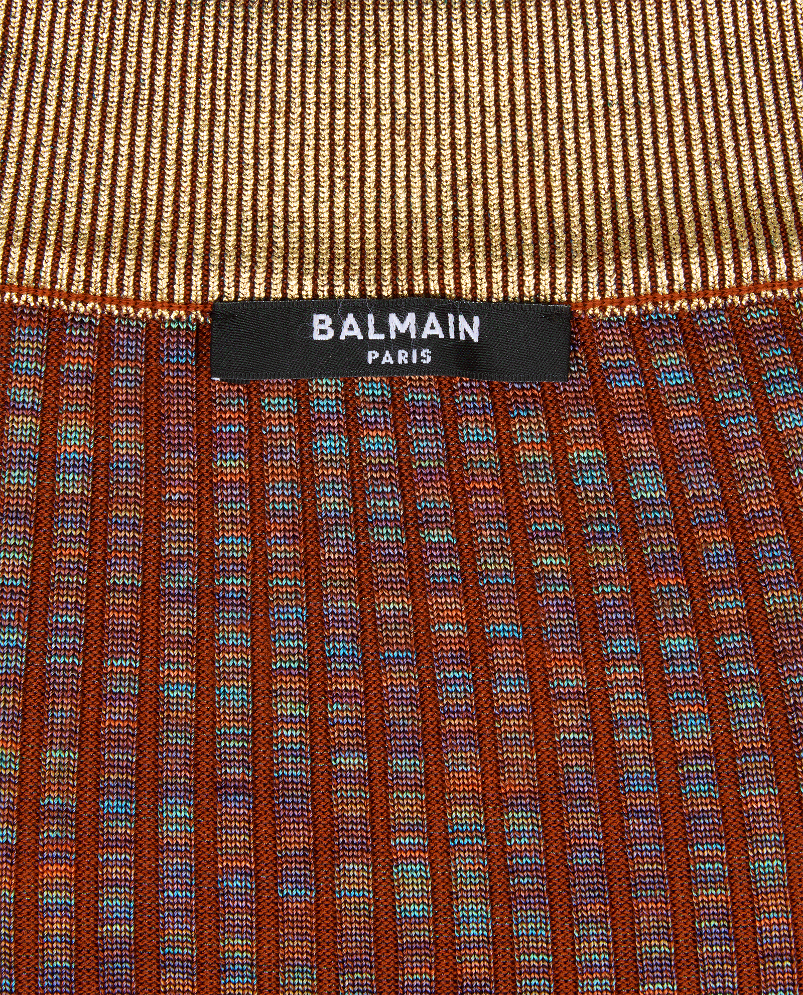 Balmain Ribbed Skirt, &pound;350, Clothing, Blue/Gold/Red, Viscose, Other view