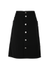 Bottega Veneta Button Down Skirt, £250, Clothing, Black, Wool, Front view