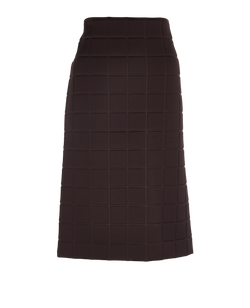 Bottega Veneta Quilted Skirt, Poly, Brown, UK8, 2*