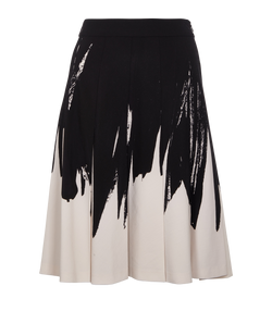 Bottega Veneta Abstract Print Skirt, Wool/Silk, Black/Beige, UK 8, 3*