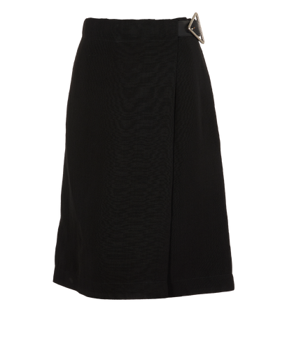 Bottega Veneta Belted Wrap Skirt, &pound;110, Clothing, Black, Silk/Viscose, Front view