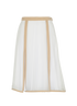 Burberry Pleated Skirt, &pound;120, Clothing, Beige/White, Silk, Front view
