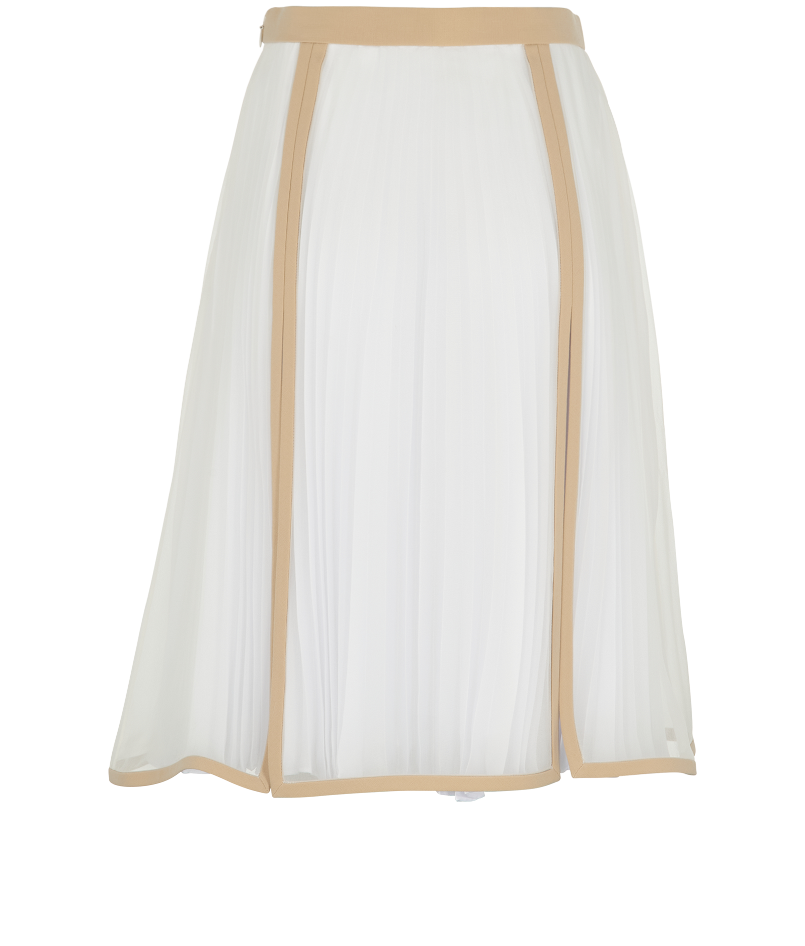 Burberry Pleated Skirt, &pound;120, Clothing, Beige/White, Silk, Back view