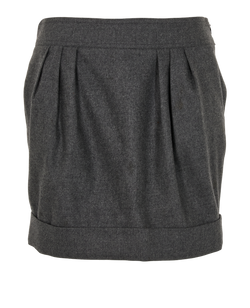 Burberry Pleated Mini Skirt, Wool, Grey, UK6, 2*