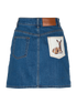 Burberry Deer Mini Skirt, &pound;110, Clothing, Blue, Cotton, Back view