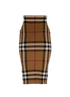 Burberry Check Midi Skirt, &pound;220, Clothing, Brown, Polyester (Polymer), Back view