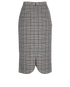 Burberry Plaid Midi Pencil Skirt, back view