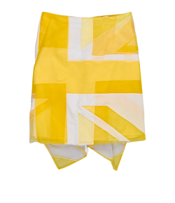 Burberry Patchwork Mesh Skirt, Nylon, Yellow/White, UK 6, 3*