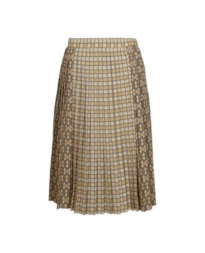 Burberry Pleated Printed Skirt, front view