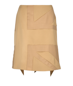 Burberry Union Jack Skirt, Polyester/Wool, Tan, UK6, 2*