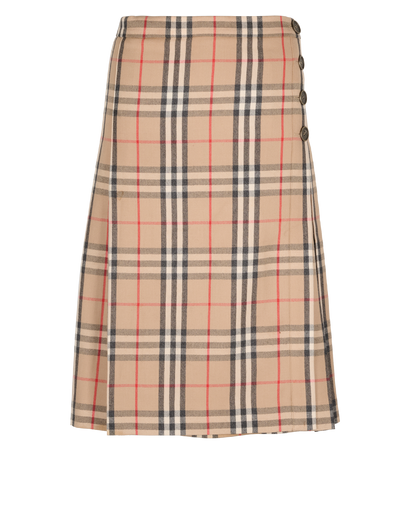 Burberry Check Skirt, &pound;140, Clothing, Beige, Wool, Front view