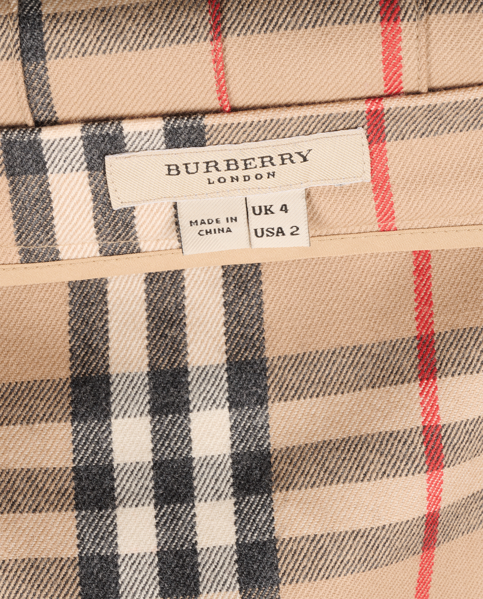 Burberry Check Skirt, &pound;140, Clothing, Beige, Wool, Other view
