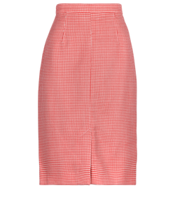 Burberry Herringbone Skirt, Wool, Red/Black, UK 6, 3*